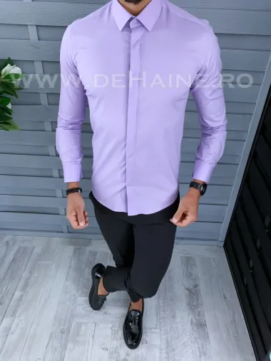 Camasa barbati lila slim fit B2128 54-4